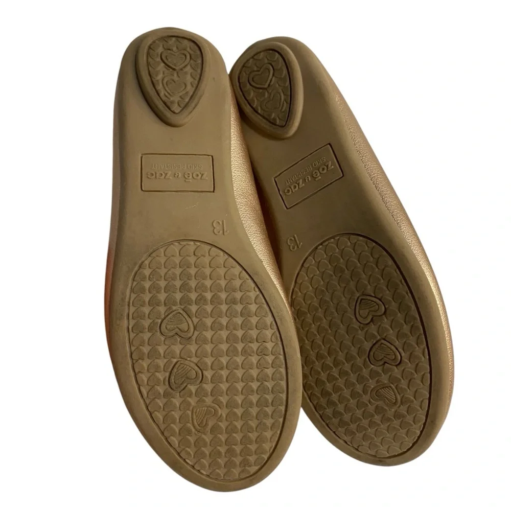 ZOE & ZAC Shoes Ballet Flats Size 13 Rose Gold Padded Footbed